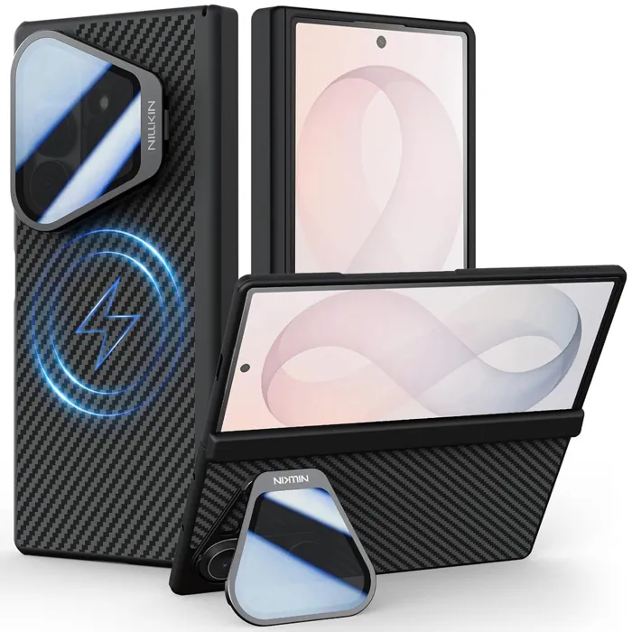 Coque Bumper Magnétique Nillkin 1500d Fibre D'aramide Noire Galaxy Z Fold 8 Ultra