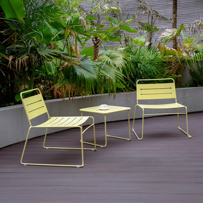 Ensemble de meubles de jardin 3 pièces Andria acier jaune vanille casa.pro