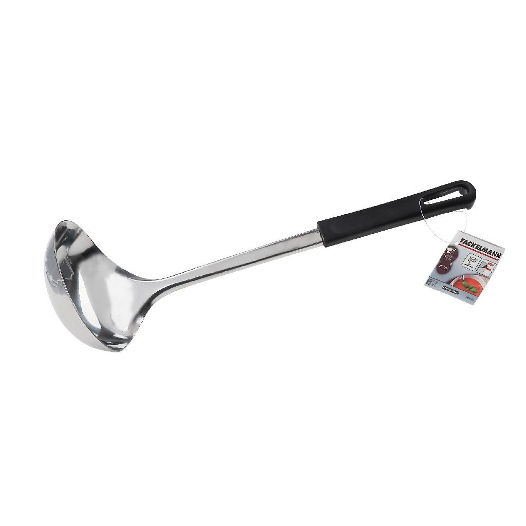 Fackelmann Food And More Cuillère À Soupe 30 Cm, Manche Pp Tête Inox, Noir