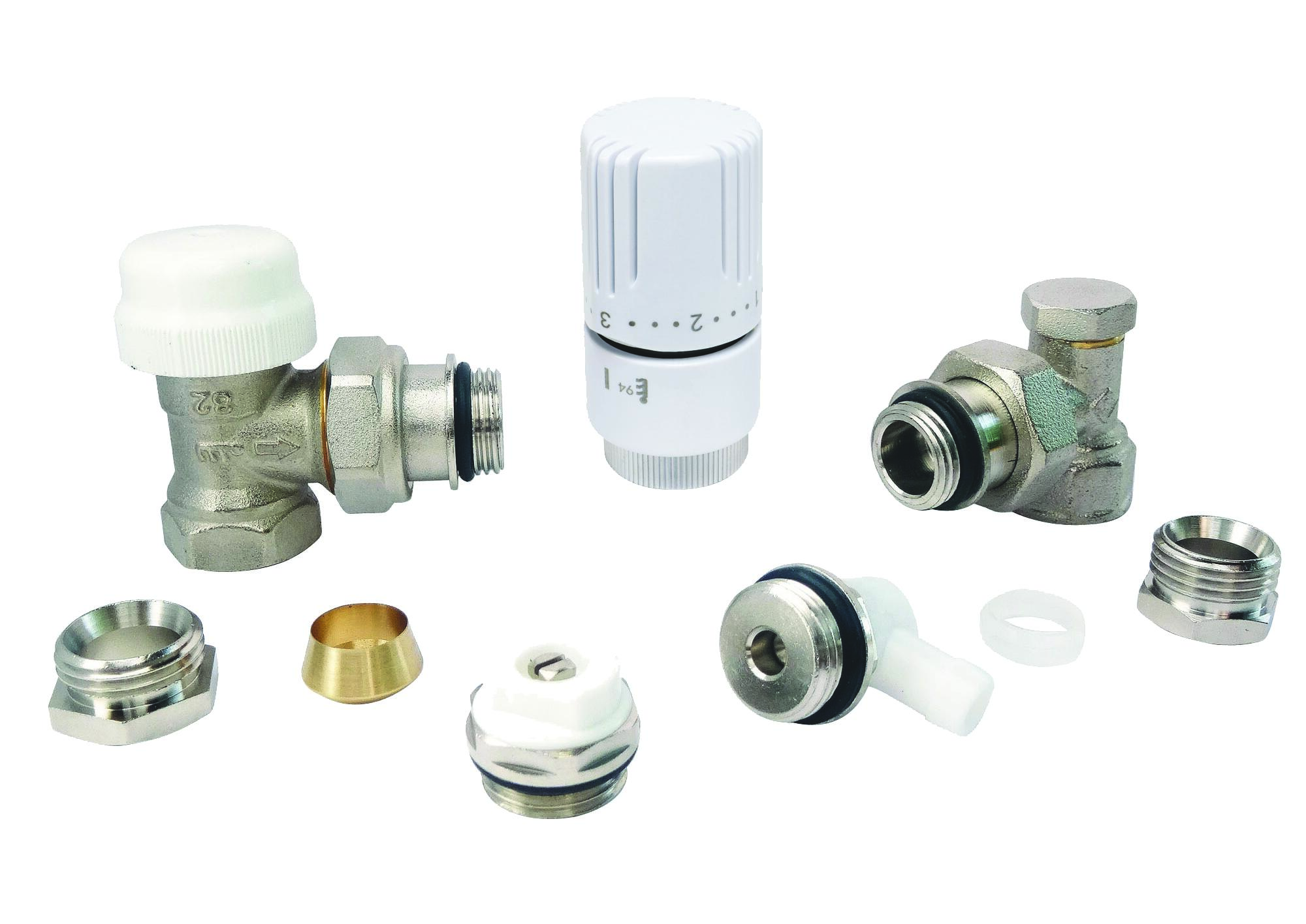 Kit Radiateur Robinet Thermostatique Equerre 15/21