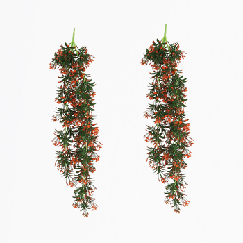 Chute Plante Artificielle Rouge 90cm Lot De 2