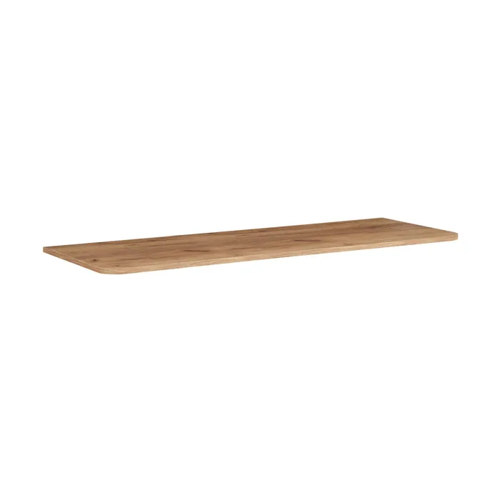 Plan de travail LINEA 120 cm chêne craft d'or pour meuble de salle de bain avec angles arrondis