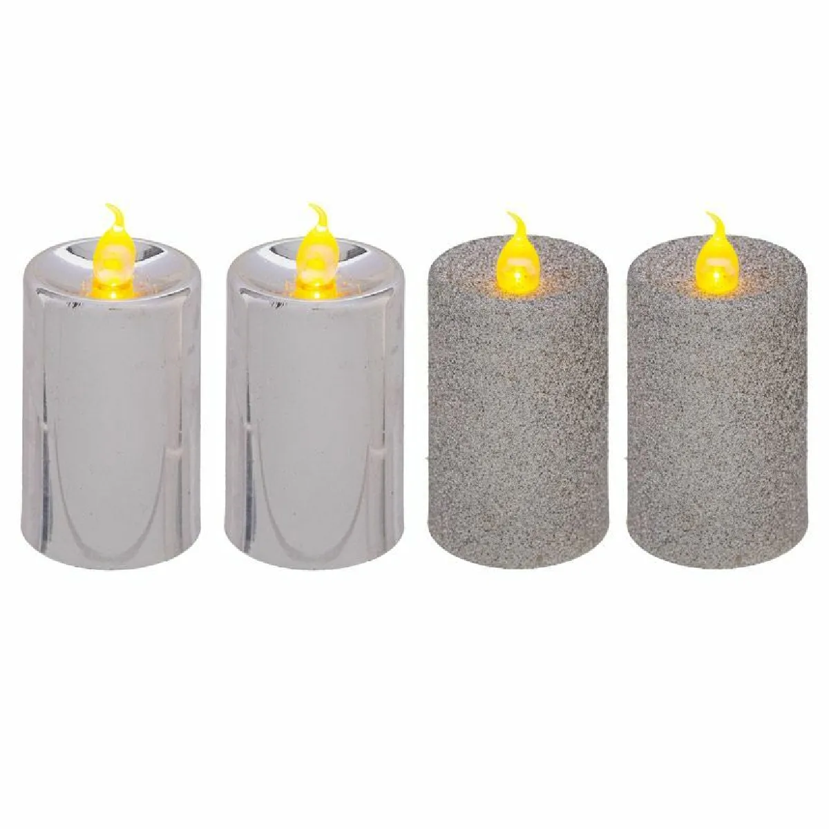 Bougies Led "colorama De Noël" Lot De 4 Votives Argent - Feeric Lights & Christmas
