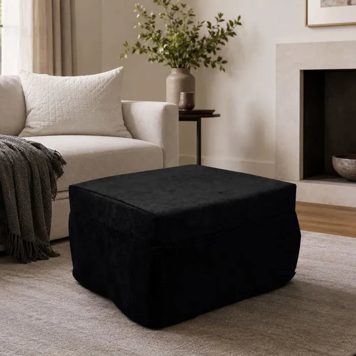 Pouf Arno, Déhoussable 78x78x45h cm Noir
