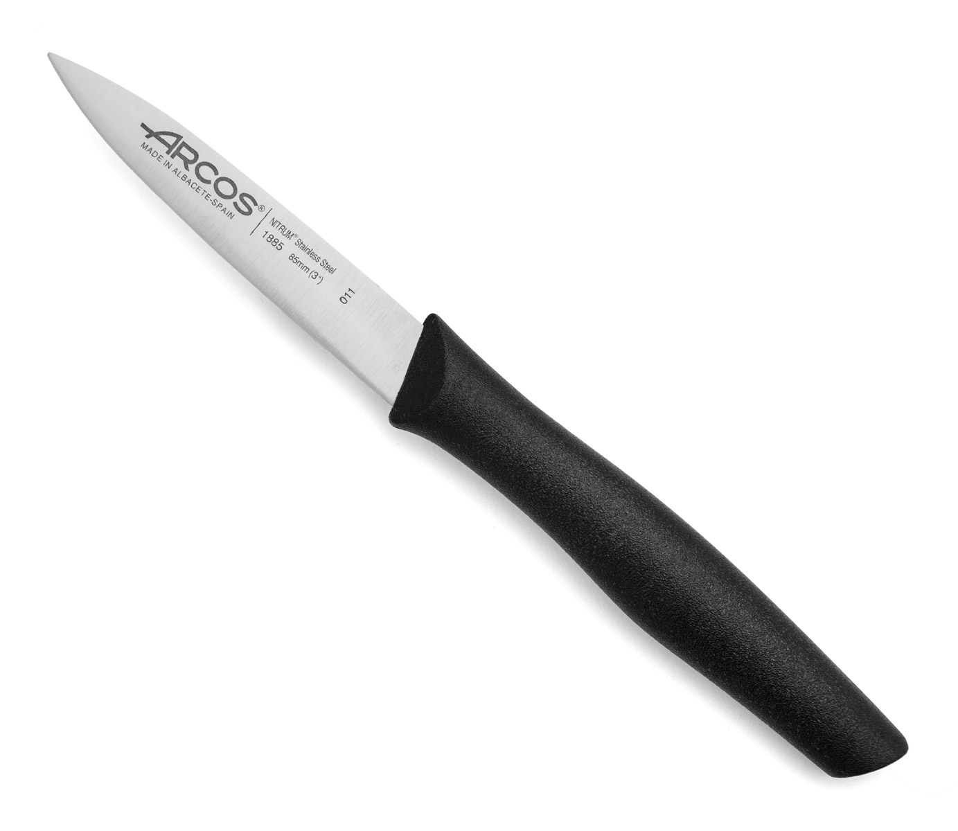 Couteau Mondador Arcos Nova Nova 188500 En Acier Inoxydable Nitrum Et Mango Polypropylène, Lame Noire De 8,5 Cm Avec Couvercle De Lame Et Boîte De Présentation.