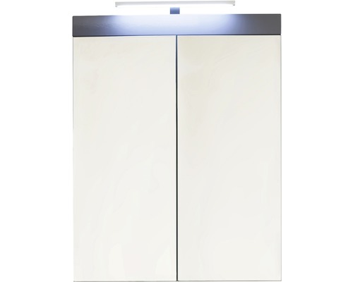 Trendteam - Amandamandobea Armoire De Toilette Murale Avec Miroir B, 2 Portes, Miroir, Gris, Gris Agave Brillant.