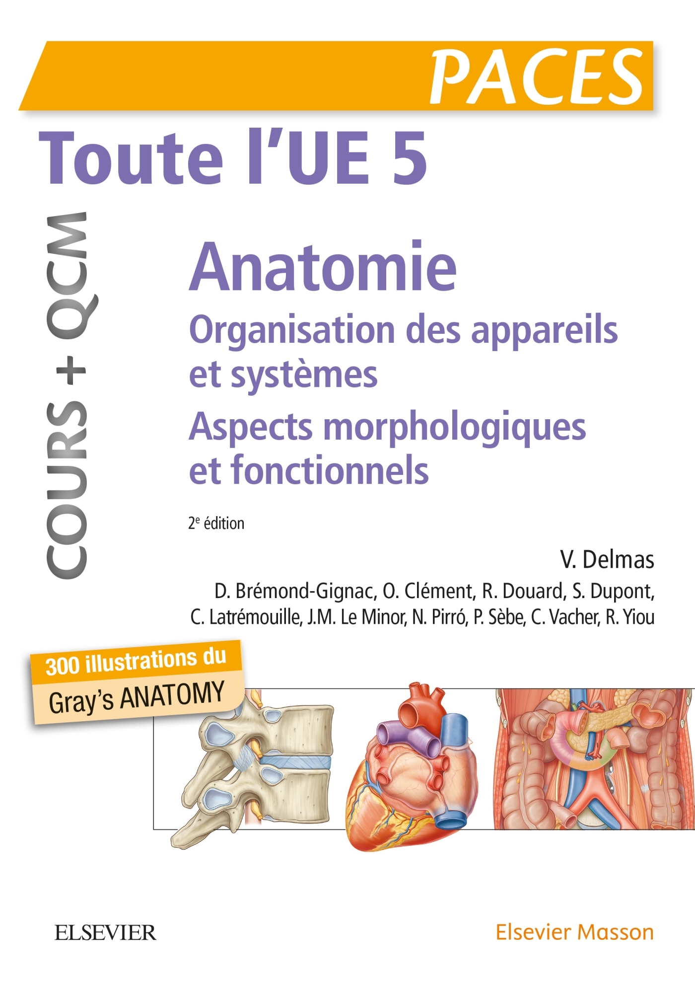 Paces, toute l'UE 5, anatomie: organisation des appareils et des systèmes, aspects morphologiques et fonctionnels: cours + QCM