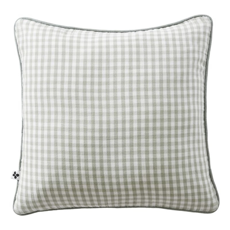 Coussin Déhoussable Avec Passepoil Tissé Teint "vickie" Toutes Dimensions "gaze De Coton" L'Effet Papillon - Vickie Eucalyptus - - Vickie Eucalyptus - Coussin Garni 45 X 45 Cm
