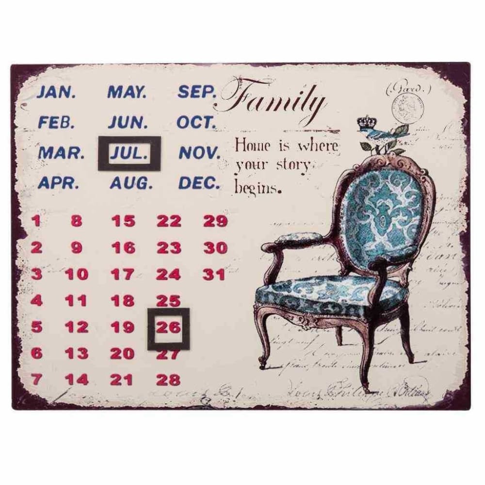 Calendrier En Métal 25x33