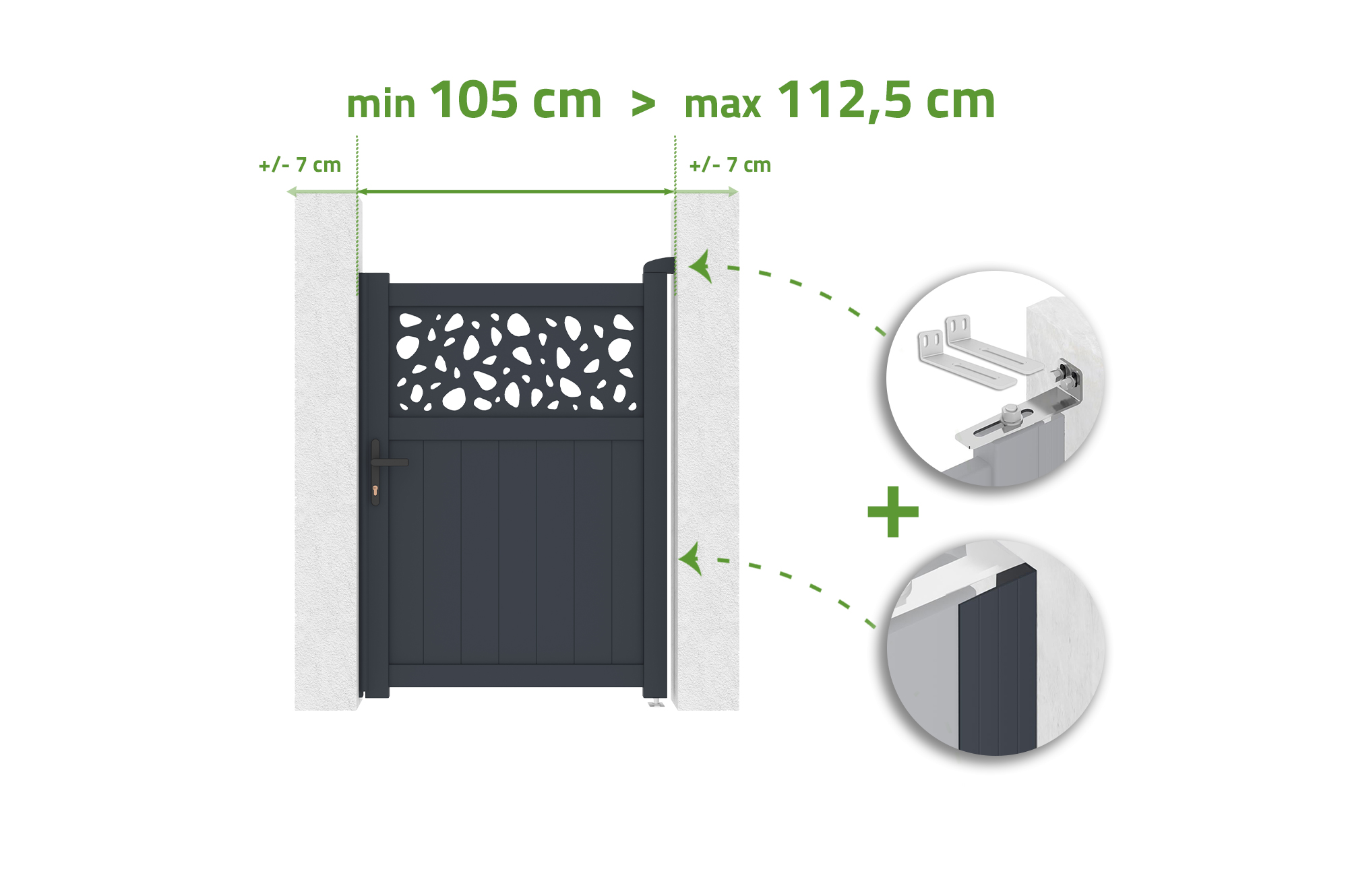 Portillon 1m Ajustable En Largeur Dolomite Sunny H.140cm Aluminium Gris