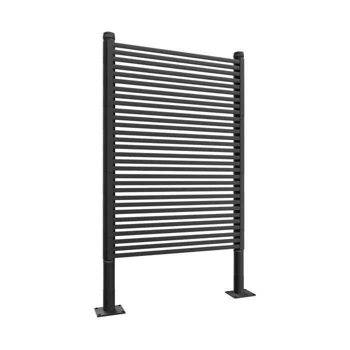 Linea - Panneau Brise-vue Séparateur D'extérieur 90,5x180 Cm En Métal Et Résine Noir
