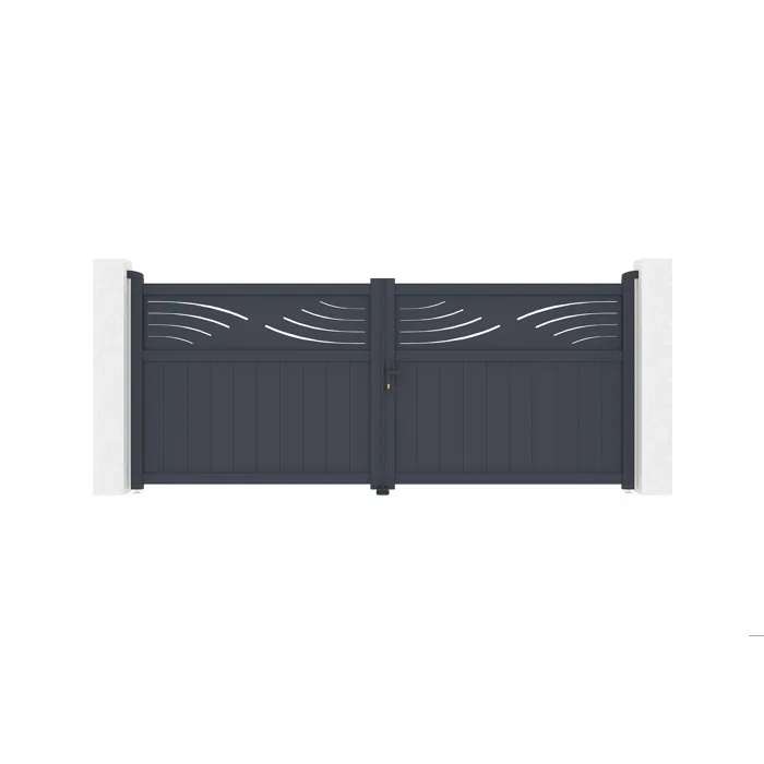 Portail battant 3,4m HALTI H 140cm gris