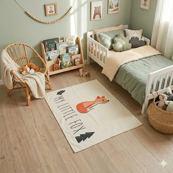 Tapis enfant Renard design et moderne