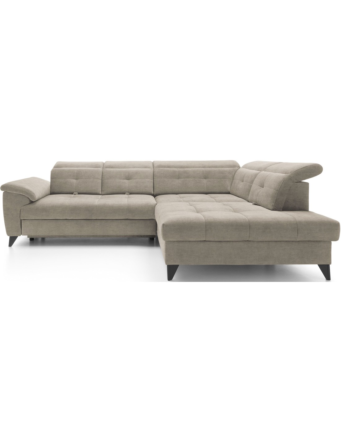 Canapé D'Angle Beige 5 Places Angle Droit Salon Familial Inferno