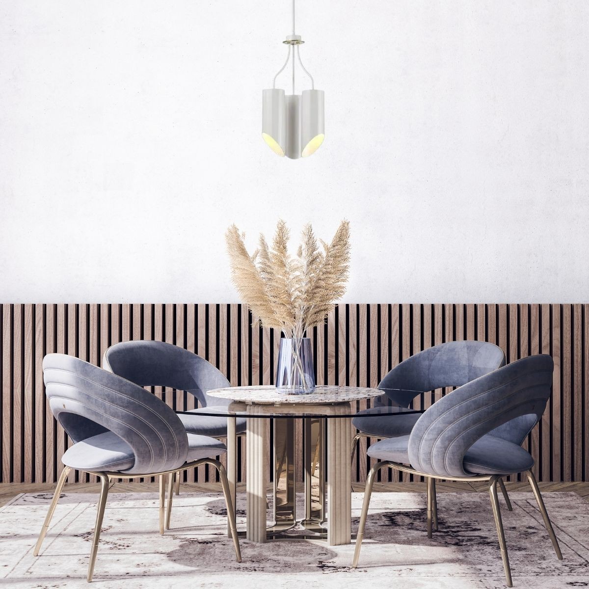 Elstead - Lustre Plafonnier Suspension Acier Nickelé D 26,8 Cm Laiton 3 Flammes