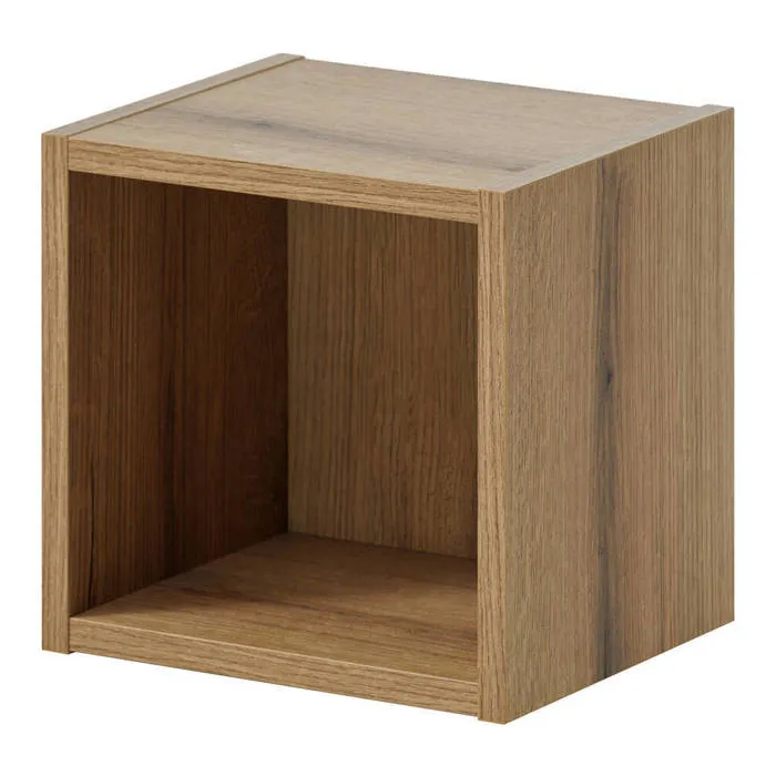 Étagère murale de salle de bain Newport 27 x 25 x 21 cm effet chêne en.casa