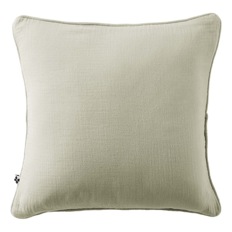Coussin Déhoussable Avec Passepoil "gaïa" 45 X 45 Cm "gaze De Coton" L'Effet Papillon - Gaia Vert D'Eau -