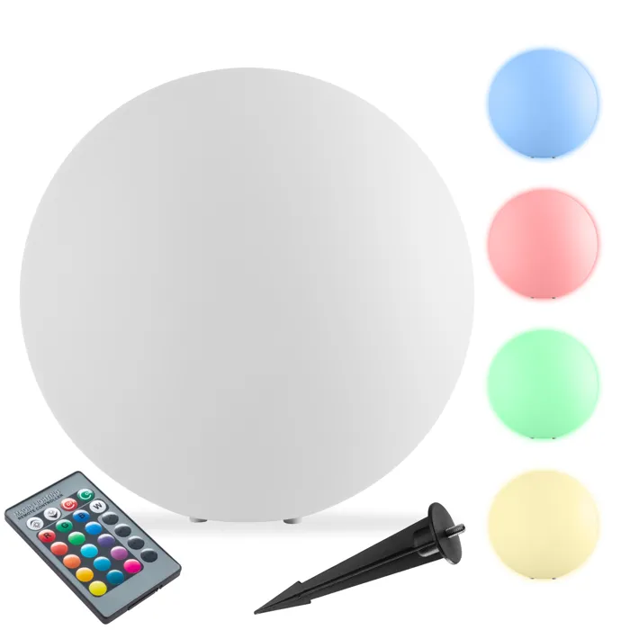 Lampe Boule Avec Ampoule Led Et Télécommande 12w 30x30cm Blanc