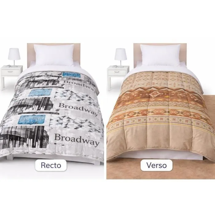 Couette Légère Broadway / Ethnic Beige - 1 Ou 2 Personnes 200 X 200 - Mortreux