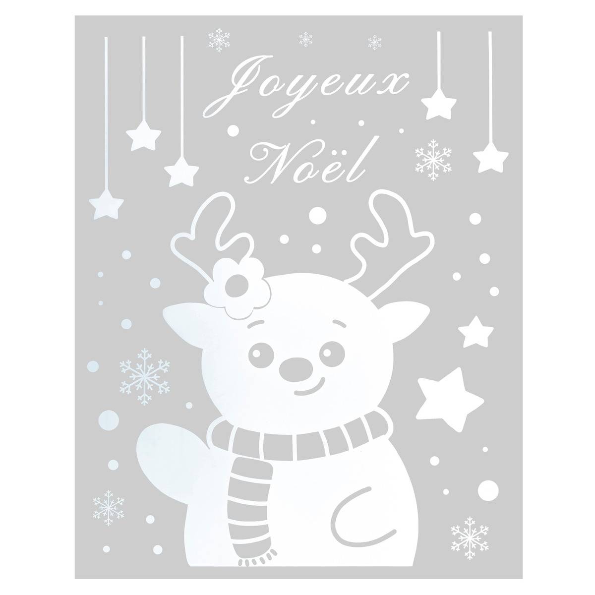 Décoration De Vitre Père Noël Et Bonhomme De Neige 30 X 38 Cm - Feeric Lights & Christmas