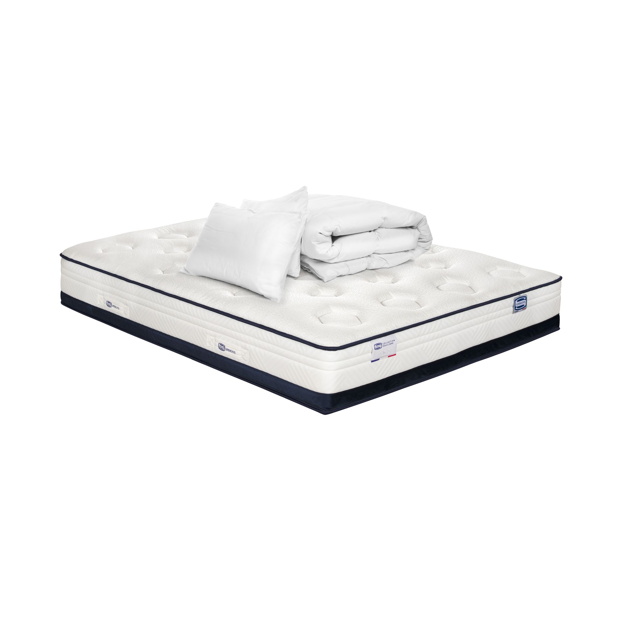 Matelas Inedit 180x200 Hybride, Ferme H27 + Couette + 2 Oreillers