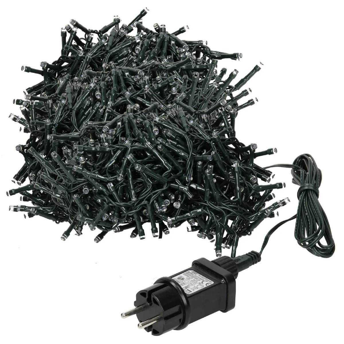 Chaîne Lumineuse À Led 11m Blanc Chaud 560 Ampoules Led