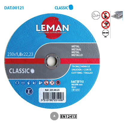 Disque Tronconnage Metal 230x1.8x22.23 F41