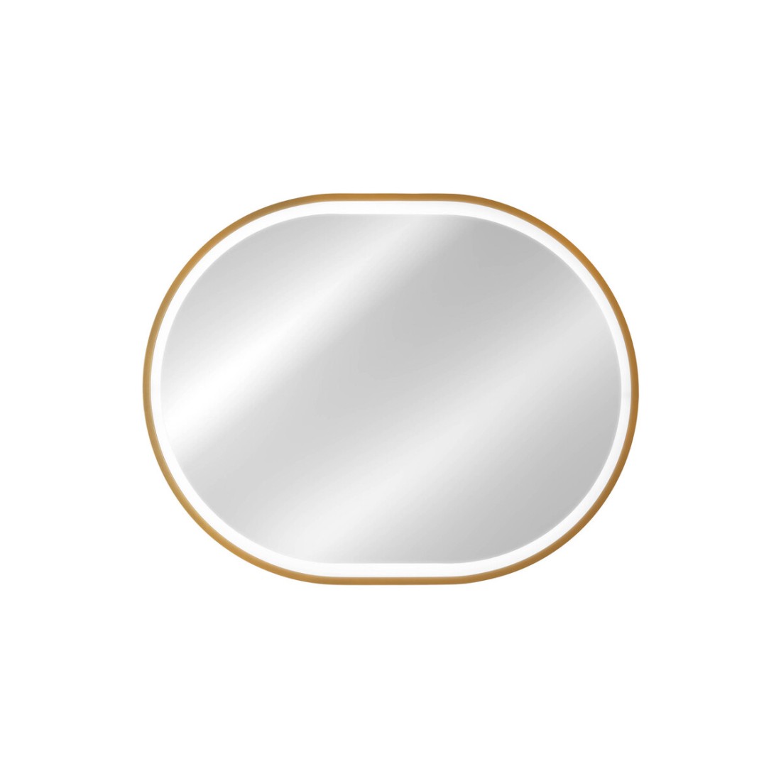 Miroir Salle De Bain Led Doré Ovale 90x70 Cm Design