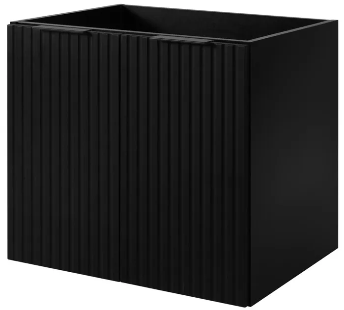 Meuble suspendu sous lavabo avec 2 portes FLOW NOIR 60 cm