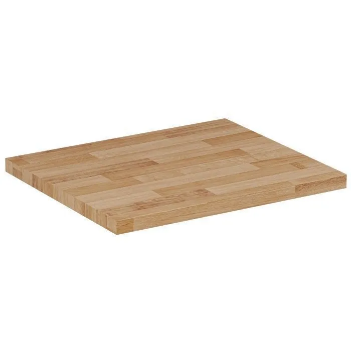 Plan de travail en bois chêne massif naturel 50 cm pour meuble de salle de bain