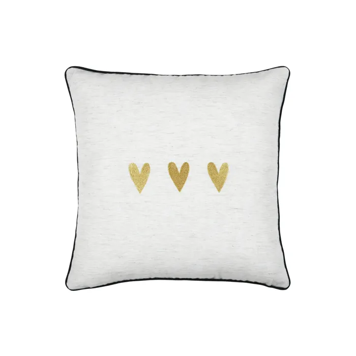 Coussin Carré En Polylin À Motif Cœur