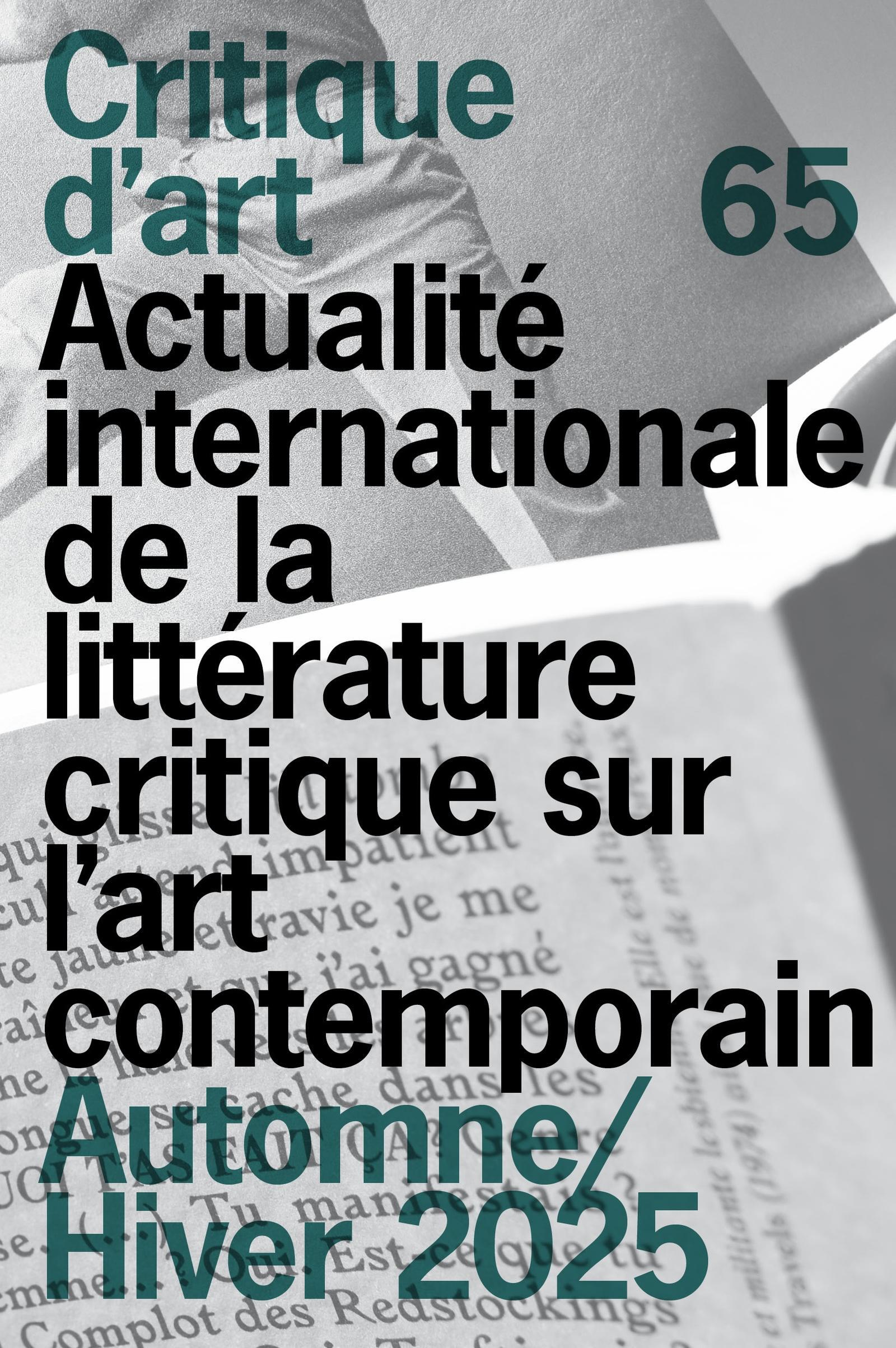 Critique d'art 65 - Actualité internationale de la littérature critique sur l'art contemporain