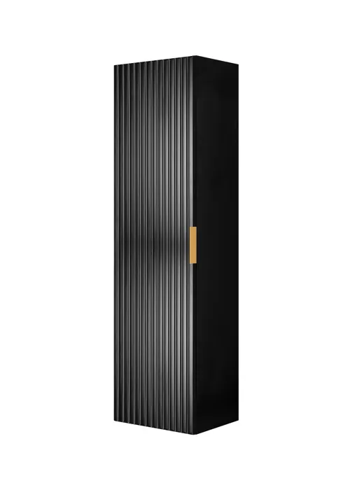 Meuble colonne suspendu de salle de bain FLOW noir 35 x 136 cm