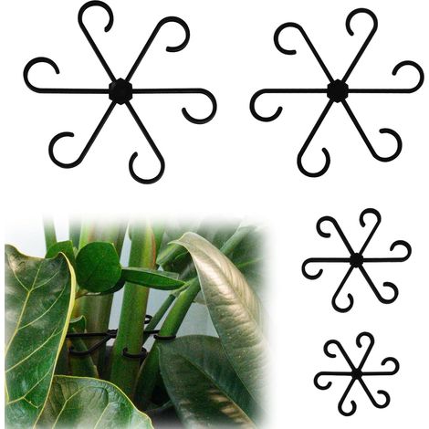 4 Pcs Support Tige Plantes Interieur, Supports De Tige De Plante Grimpante En Plastique Crochet De Tige De Plante Réutilisable Anneau Tige Support Plantes Pour Plante (noir)