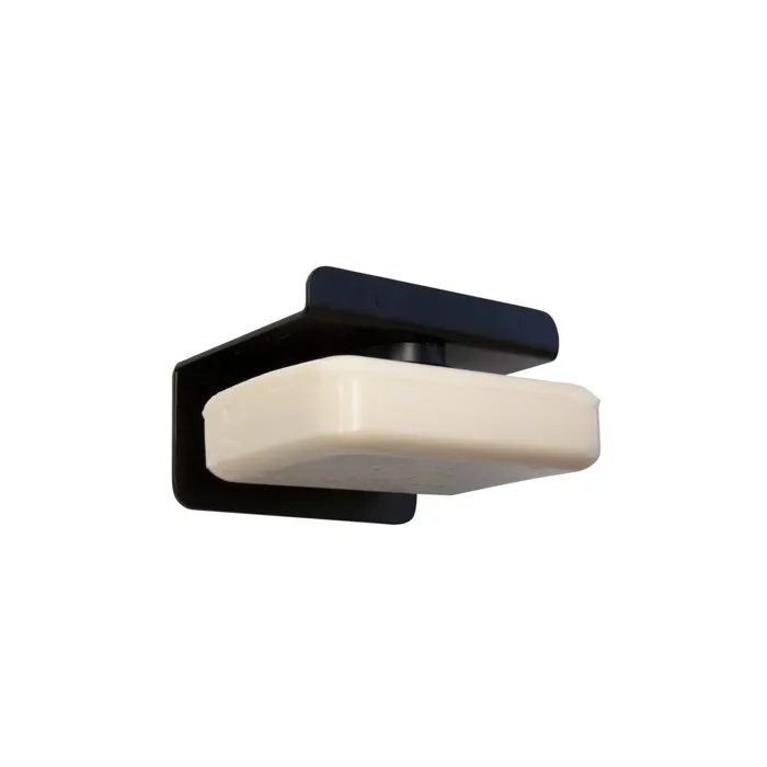 Porte-savon aimanté en métal noir 7,5 x 59,5 x 4,5 cm