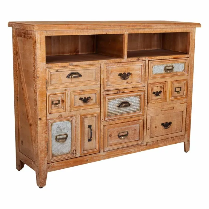 Buffet En Bois 3 Tiroirs Et 2 Portes 120x36x90h Cm