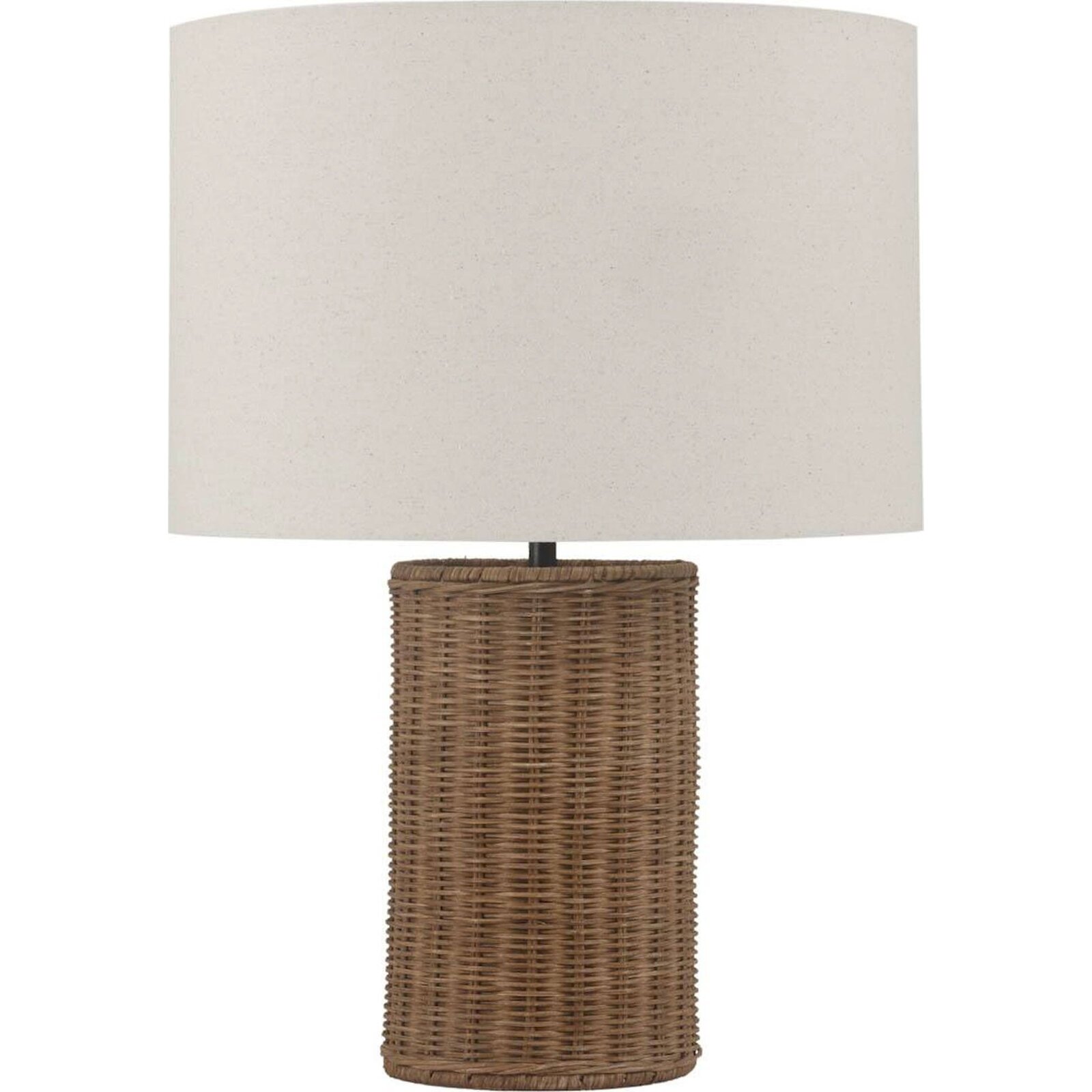 Lampe De Table En Rotin Et Lin Style Naturel Beige Marron - Marron Naturel Et Beige Doux