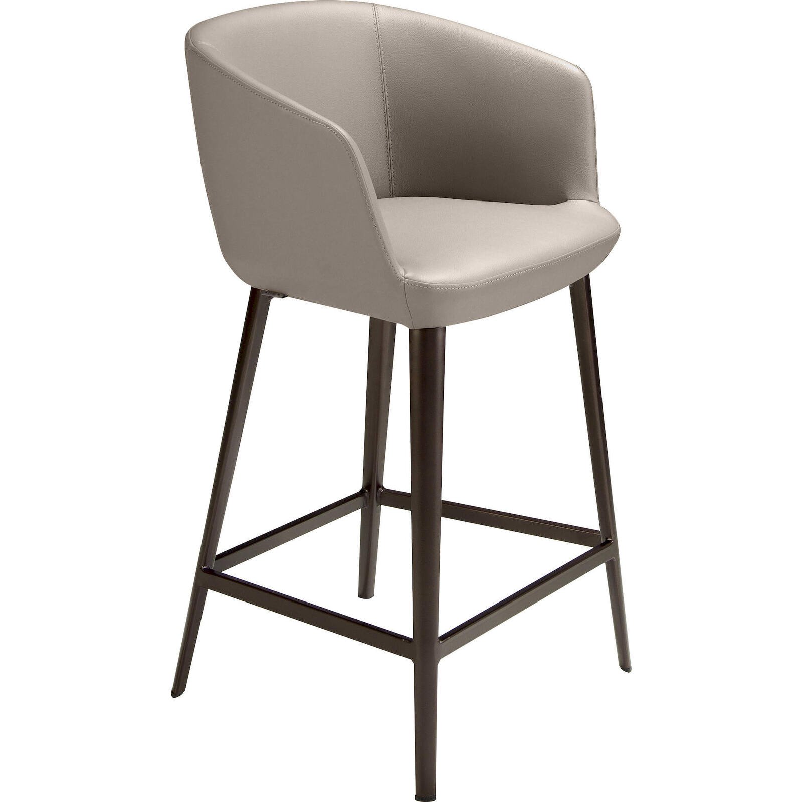 Tabouret Design Gris Angel Cerda Confort Et Style - Gris Taupe Et Métal Brun