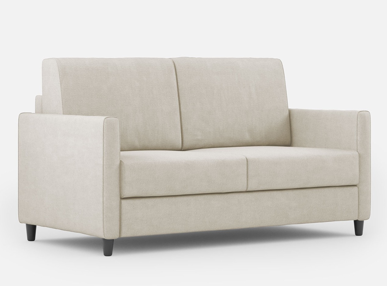 Canapé Droit Moderne Italien Tissu Blanc Cassé Korane - 3 Tailles 158 Cm-taille 158 Cm