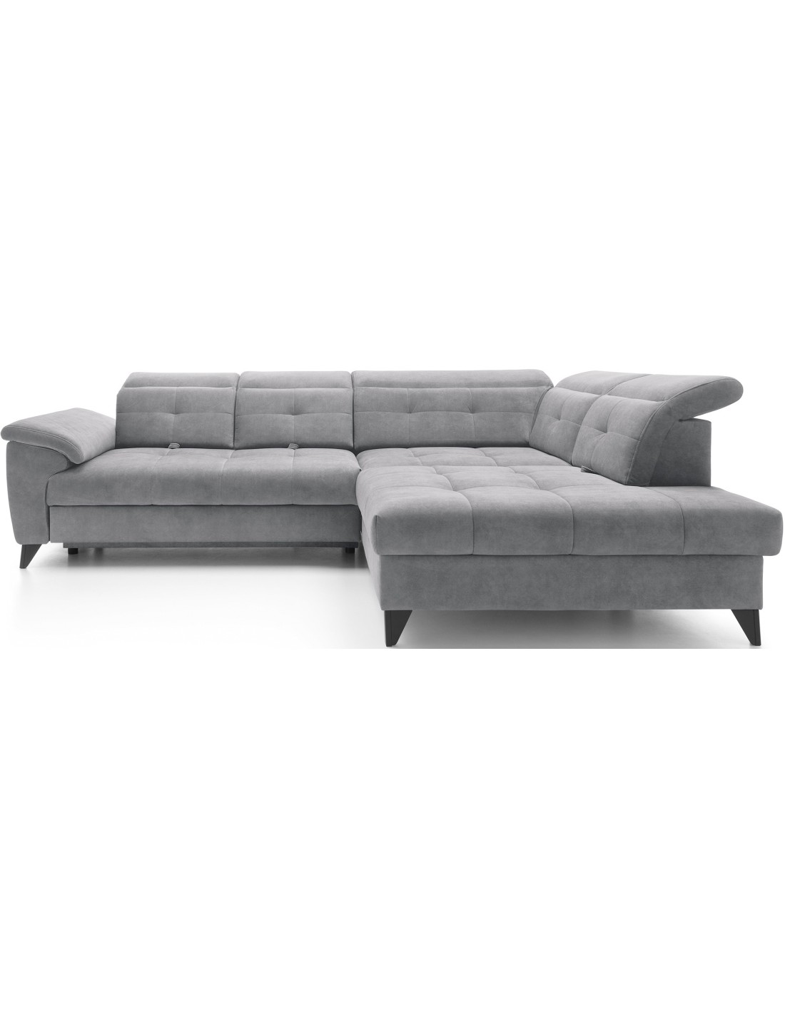 Canapé D'Angle Gris 5 Places Angle Droit Design Moderne Inferno