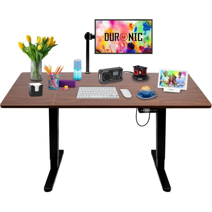 Duronic Cd160 Bt Bureau Assis Debout Électrique 160 Cm Hauteur Ajustable De 72 À 118 Cm Charge Max 70 Kg Télétravail