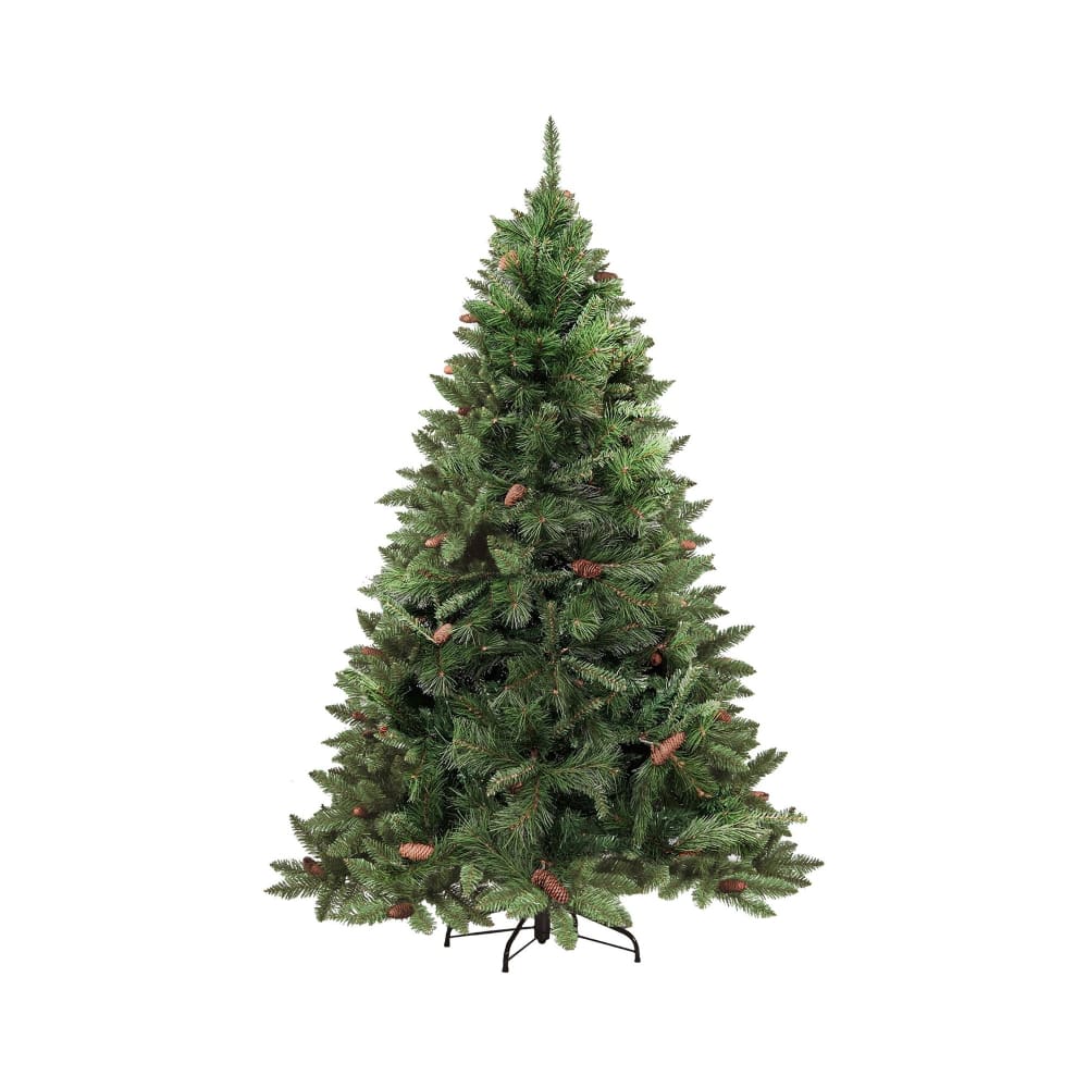 Sapin de Noël 240 cm Camden, Pin artificiel, Arbre à effet réel, Sapin de Noël, 152x152 h240 cm, Vert