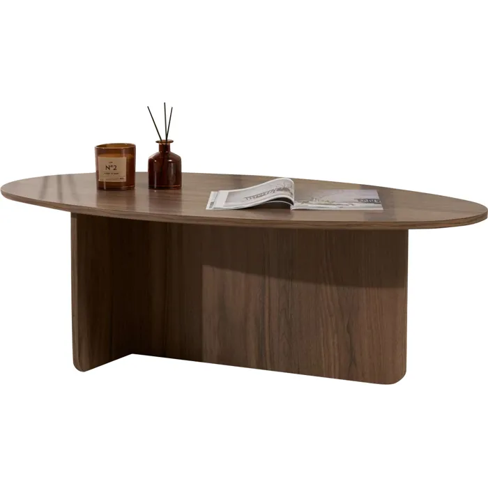 Oris - Table basse organique en bois 120x65cm - Bois foncé