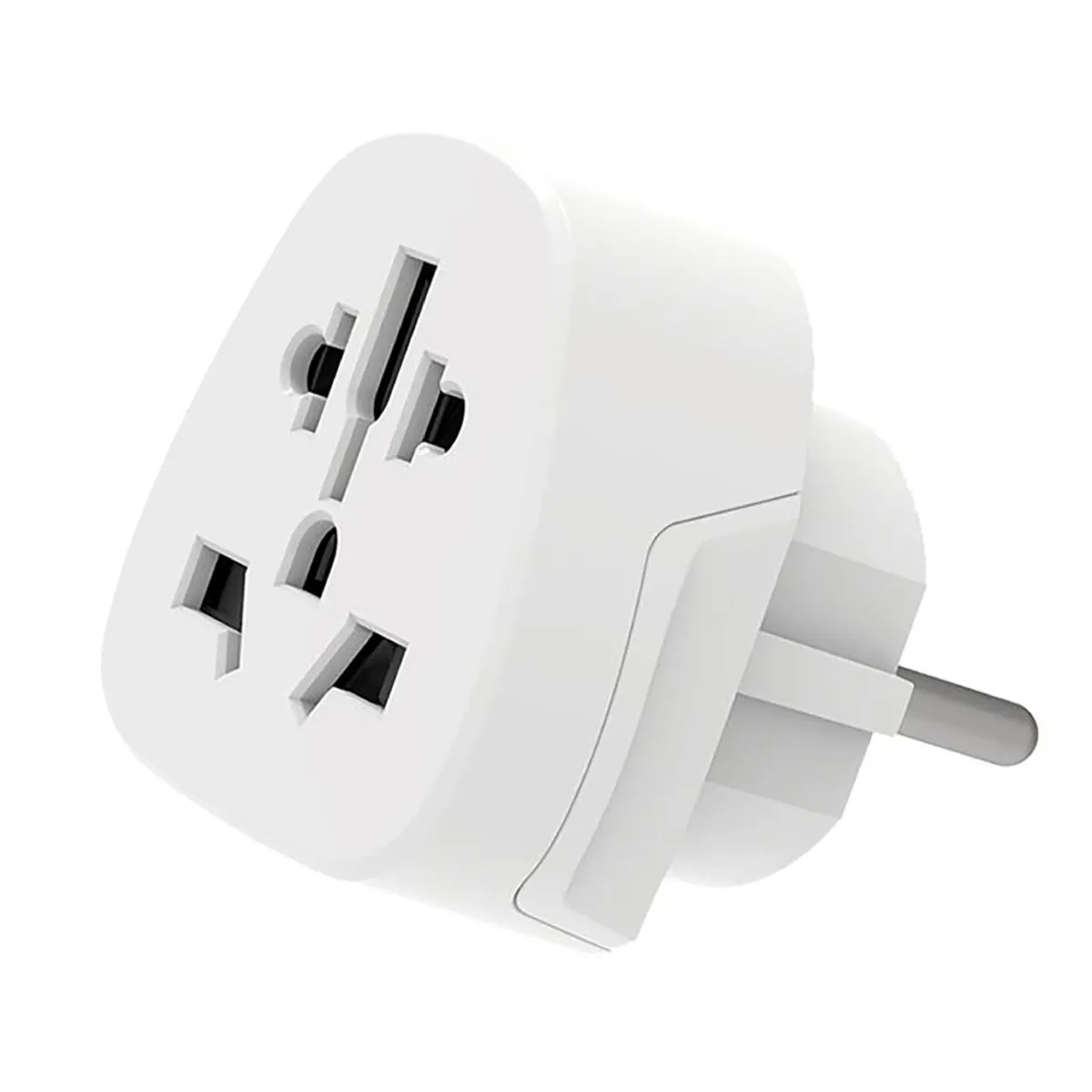 Adaptateur de Voyage Universel Ewent EW1480 UK/USA/AUS vers EU Blanc - Neuf