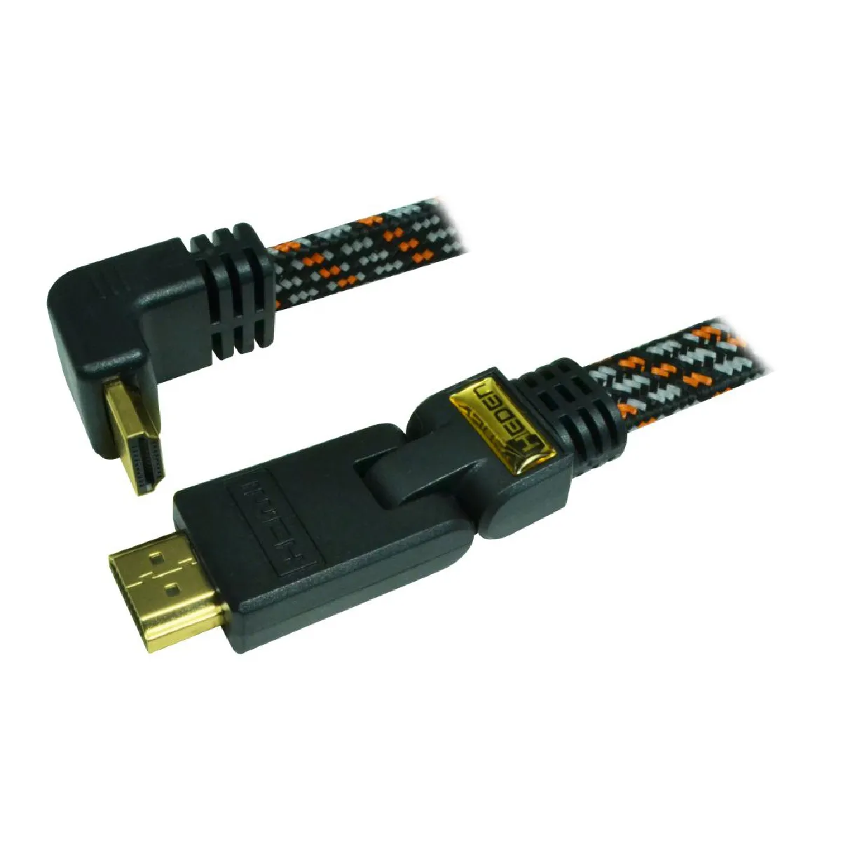 Cable Hdmi 1.4 Haute Définition 2 Metres Full Hd 1080p 3d Hdcp - Connecteurs Coudés
