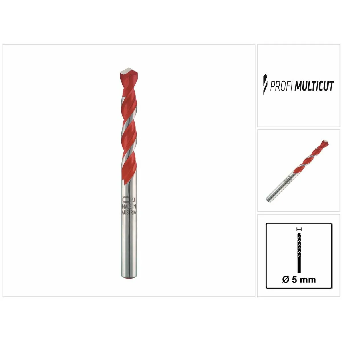 Foret polyvalent Alpen Profi Multicut PM 5 mm, carbure de tungstène, 85 mm