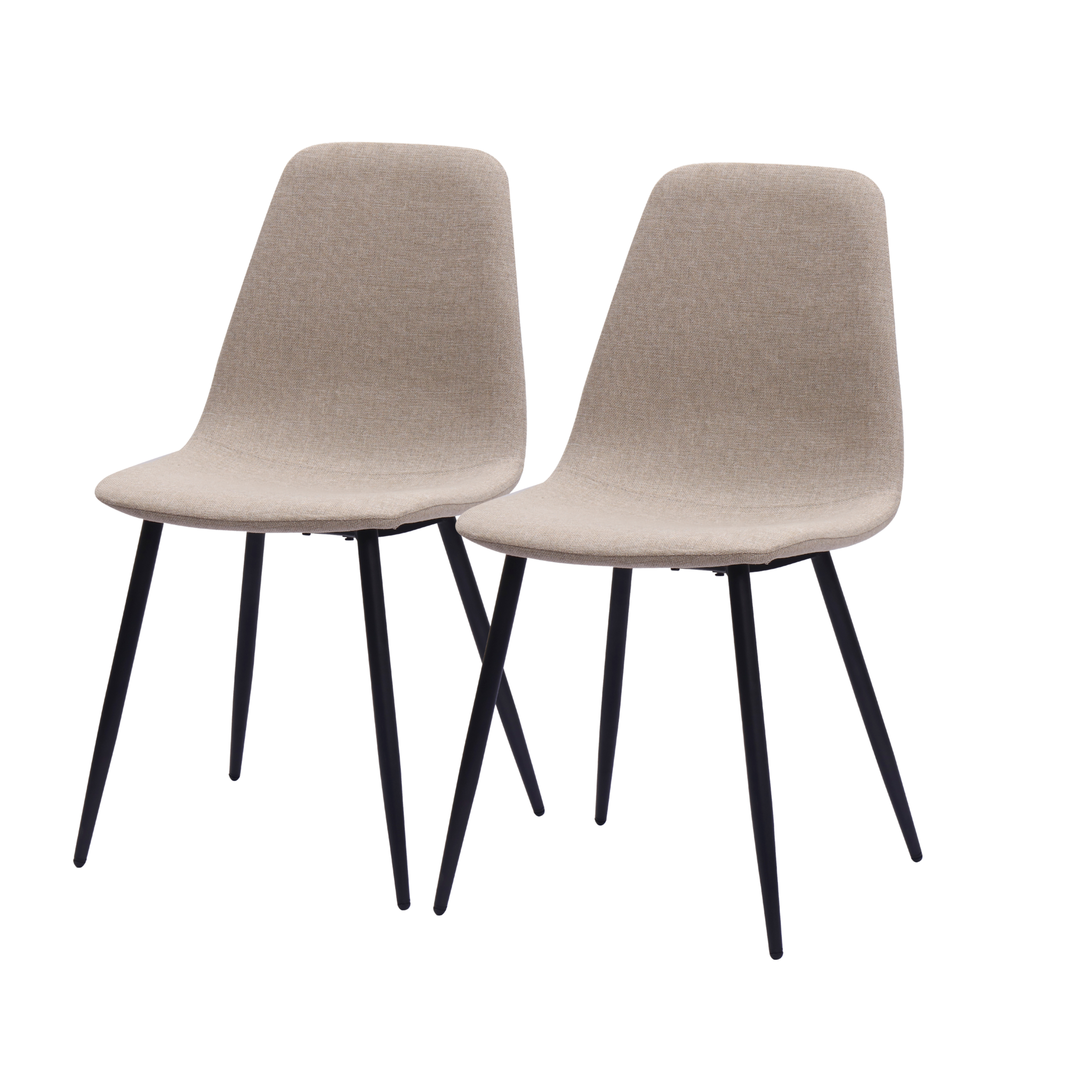 Lot De 2 Chaises De Salle À Manger Avec Pieds En Métal, Beige