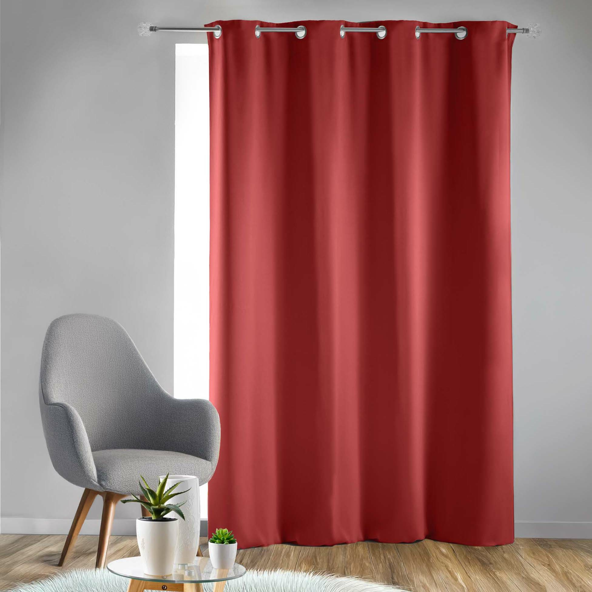 Rideau Obscurcissant À Œillets 135 X 240 Cm - Lot De 2 - Uni Grenade