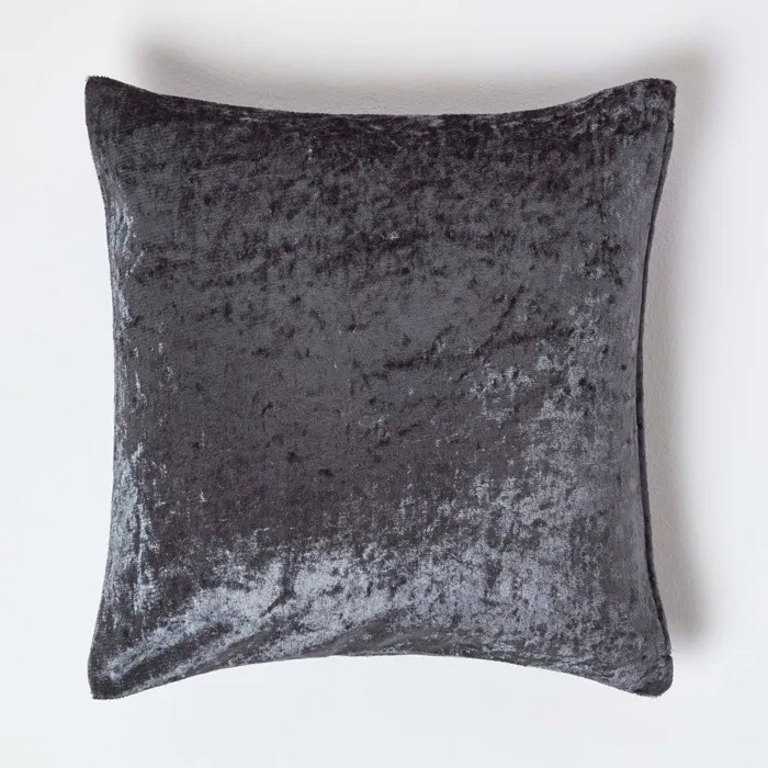 Housse De Coussin Jacquard À Motifs Géométriques Gris Foncé 45x45cm - Homescapes