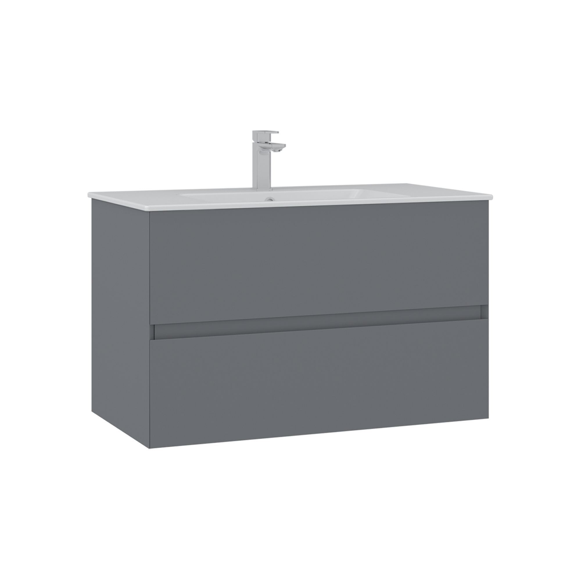 Meuble Vasque "nest 91 V2" - 91 X 51 X 55 Cm - Matte Grey
